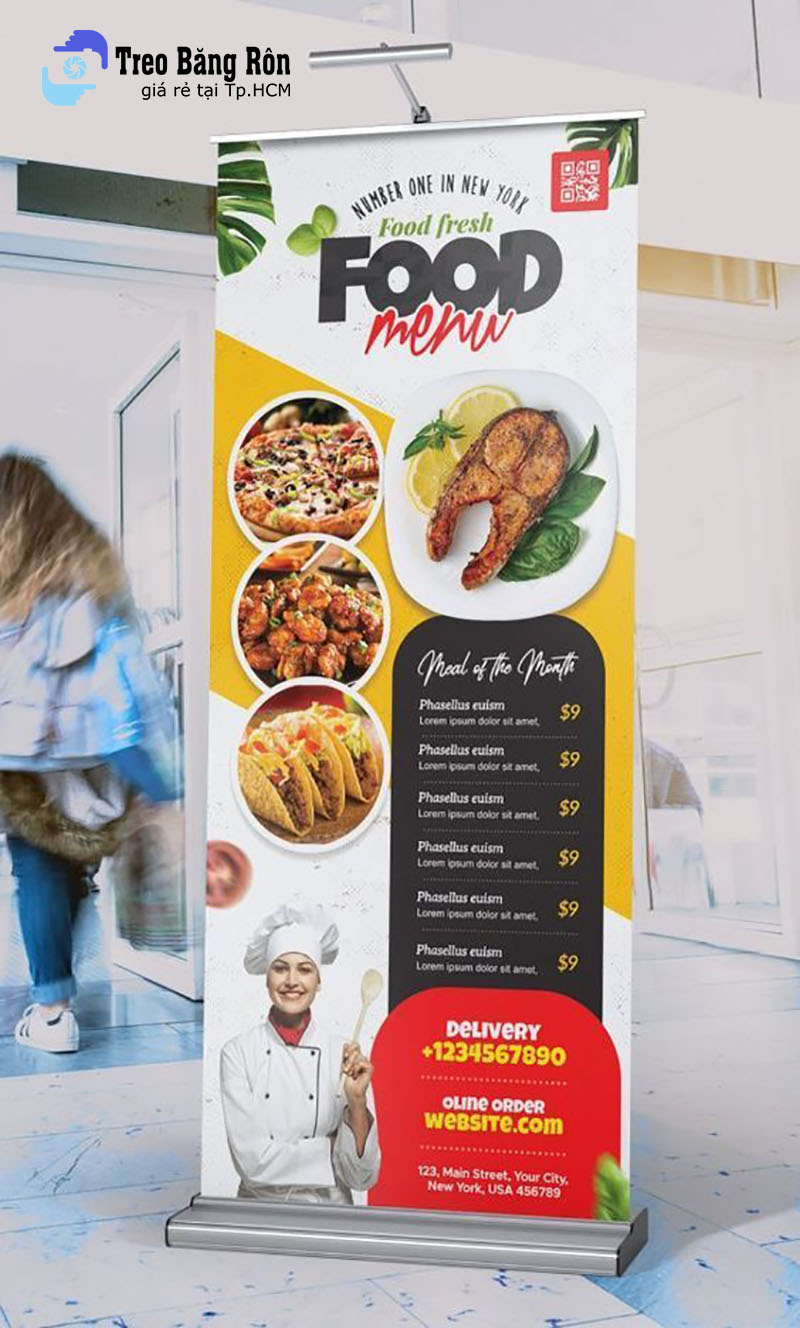 mẫu standee đồ ăn